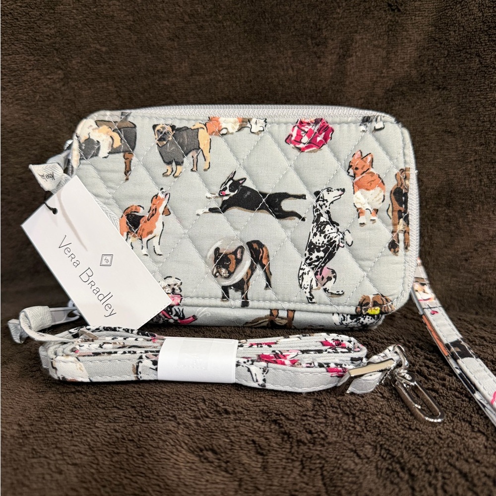 Vera Bradley Dog Print Quilted Crossbody wristlet